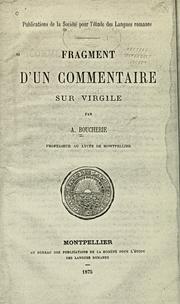 Cover of: Fragment d'un commentaire sur Virgile