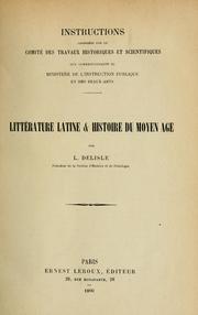Cover of: Littérature latine & histoire du moyen age
