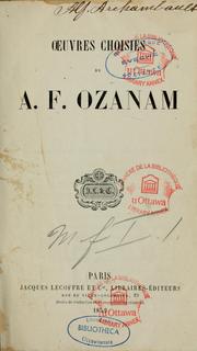 Cover of: Oeuvres choisies by Frédéric Ozanam