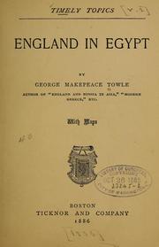 Cover of: England in Egypt by George M. Towle