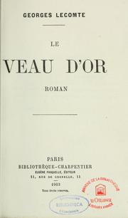 Cover of: Le veau d'or: roman