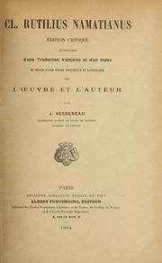 Cover of: Cl. Rutilus Namatianus