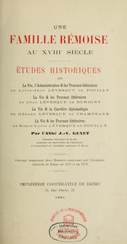 Cover of: Une famille rémoise au XVIIIe siècle: études historiques