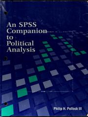 Cover of: An SPSS companion to political analysis by Philip H. Pollock