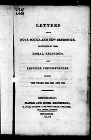 Cover of: Letters from Nova Scotia and New Brunswick by 