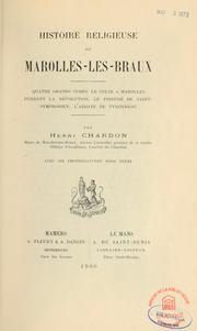 Cover of: Histoire religieuse de Marolles-les-Braux by Henri Chardon, Henri Chardon