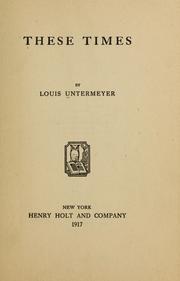 Cover of: These times by Louis Untermeyer