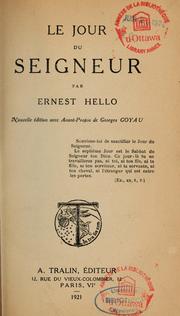 Cover of: Le jour du Seigneur by Ernest Hello