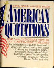 Cover of: American quotations | Gorton Carruth