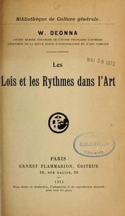 Cover of: Les lois et les rythmes dans l'art. by Waldemar Deonna
