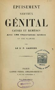 Cover of: Epuisement nerveux génital, causes et remèdes