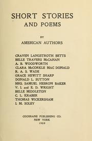 Cover of: Short stories and poems by Craven Langstroth Betts