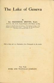 Cover of: The Lake of Geneva by Frederick Treves