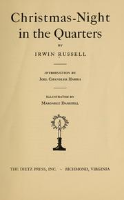 Cover of: Christmas-night in the quarters by Irwin Russell, Irwin Russell