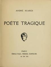 Cover of: Poète tragique