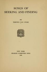 Cover of: Songs of seeking and finding