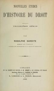 Cover of: Nouvelles études d'histoire du droit: troisième série
