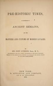 Cover of: Pre-historic times by Sir John Lubbock