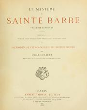 Cover of: Le mystère de Sainte Barbe, tragédie bretonne