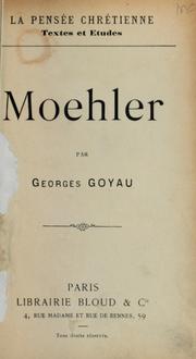 Cover of: Moehler by Johann Adam Möhler