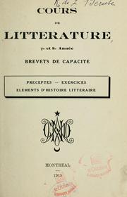 Cover of: Cours de littérature: 7e et 8e année : brevets de capacité