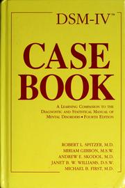Cover of: DSM-IV casebook: a learning companion to the Diagnostic and statistical manual of mental disorders, fourth edition