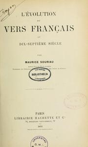 Cover of: L'e ́volution du vers français au dis-septième siècle
