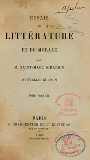 Cover of: Essais de littérature et de morale