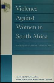 Cover of: Violence against women in South Africa by Binaifer Nowrojee