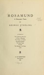 Cover of: Rosamund: a dramatic poem