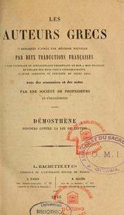 Cover of: Discours contre la loi de Leptine