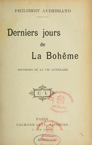 Cover of: Derniers jours de la bohême: souvenirs de la vie littéraire