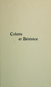 Cover of: Colette et Bérénice by Tancrède de Visan