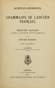 Cover of: Grammaire de l'ancien français