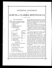 Centennial supplement to album of Clarke, Reeves & Co by Clarke, Reeves & Co