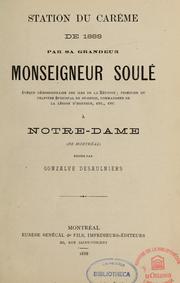 Cover of: Station du carême de 1888 by Soulé monseigneur