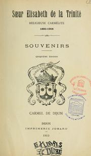 Cover of: Soeur Élisabeth de la Trinité, religieuse carmélite, 1880-1906 by Élisabeth de la Trinité soeur
