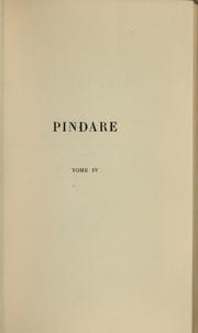 Cover of: Pindare by Pindar