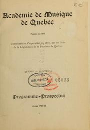 Académie de musique de Québec by Académie de musique de Québec