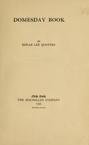 Cover of: Domesday book by Edgar Lee Masters