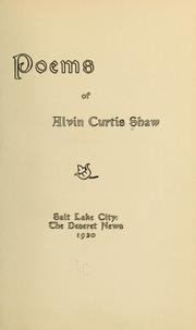 Cover of: Poems of Alvin Curtis Shaw. | Alvin Curtis Shaw