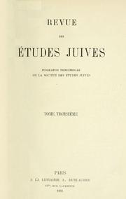 Revue des études juives by Société des études juives (France)