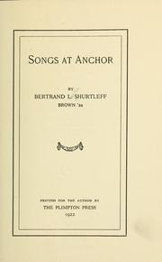 Cover of: Songs at anchor