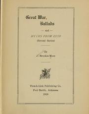Cover of: Great war ballads: and, Myths from Ovid (2d series)