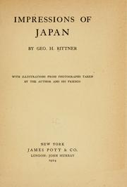 Cover of: Impressions of Japan by George H. Rittner, George H. Rittner