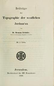 Cover of: Beiträge zur Topographie der westlichen Jordans'au