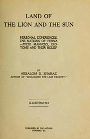 Cover of: Land of the lion and the sun | Absalom D. Shabaz
