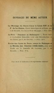 Cover of: Lettres sur le confessorat du p. Le Tellier