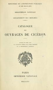 Catalogue des ouvrages de Cicéron by France. Ministère de l'instruction publique