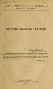Cover of: Industrial education in Europe ... by United States. Office of Education